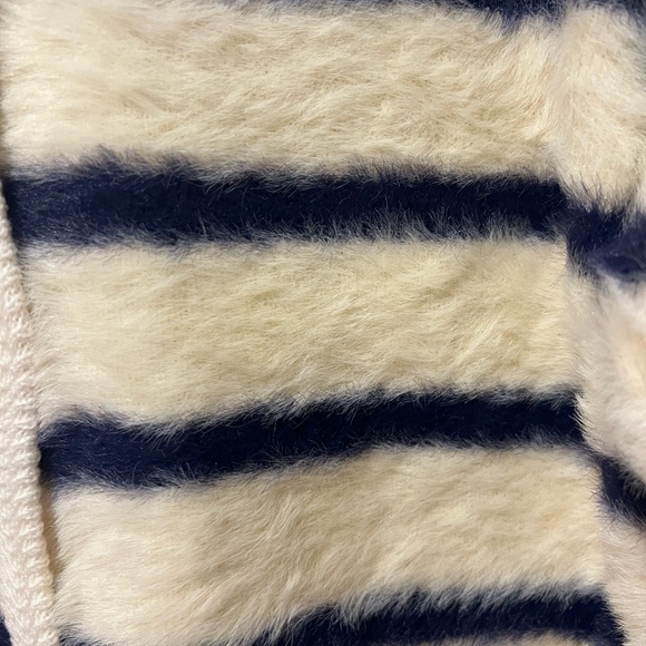 J. Crew Sweater Lady Jacket in Striped Brushed Yarn Nautical White and Navy (L) - Picture 10 of 14